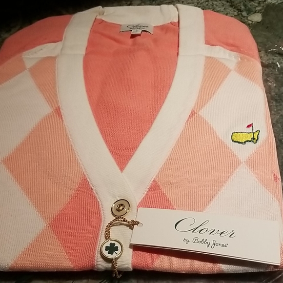 Classic Clover by Bobby Jones Argyle Cardigan - Picture 1 of 8